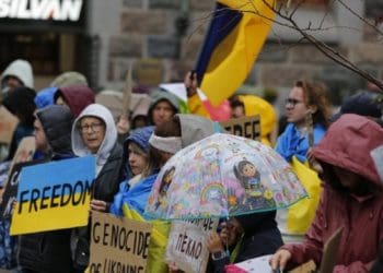 Українці в Данії провели ходу за свободу військовополонених
